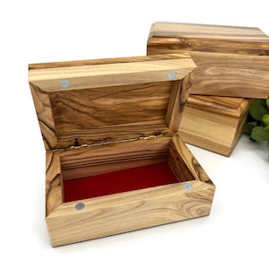 Olive Wood Box , Rosary Box , First Communion Box , Baptism Box , Handmade Wooden Keepsake Box , God Child Baptism Gift , Religious Gifts