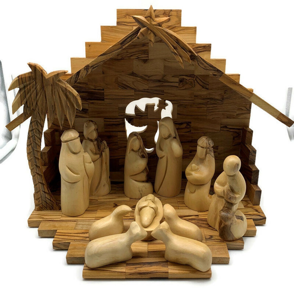 Hand Carved Olive Wood Nativity Scene from the Holy Land. Holy Etsy