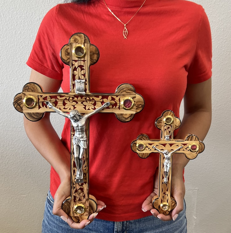 Large Crucifix for Wall Catholic Wedding Crucifix With Olive - Etsy