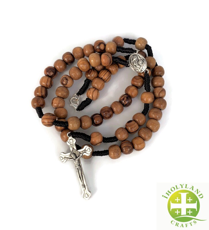 Rosario Di San Benedetto In Legno D'ulivo Per Preghiera Rosario - Foto 4