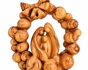 Olive Wood Nativity Scene, Hand Carved Bethlehem Christmas Decor, Holy Land