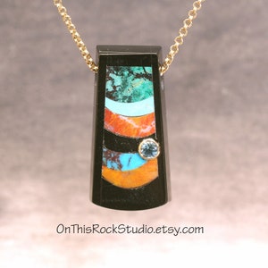 STEIN-ANHÄNGER, Intarsia, Lapidary, Steinschliff, Halbedelstein-Halskette, Lapidary Naturstein