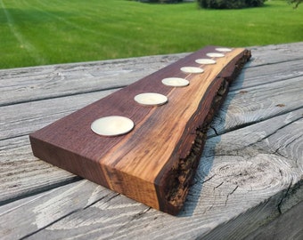 Amazing black walnut, live edge tea light candle holder. Handmade. Rustic