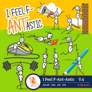 Ik voel me F-Ant-Astic clipart, ant clipart, spelen tijd clipart, fantastische clipart, vector, graphics, digitale illustraties, digitale beelden