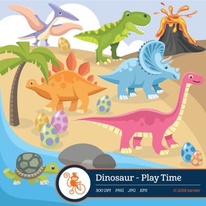 Clipart Dinotopia, Clipart di dinosauro, Dino party, grafica vettoriale, grafica vettoriale, clipart digitale, immagini digitali, clipart di animali,