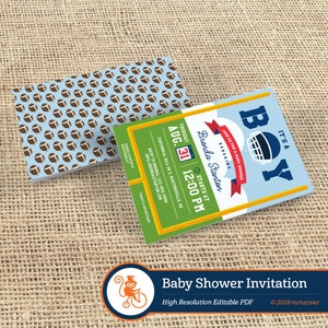 Baby Shower Invitation for Boy Template, Printable Invitation Baby Shower, Invitation for Baby Shower, Instant Download Baby Shower Invite,