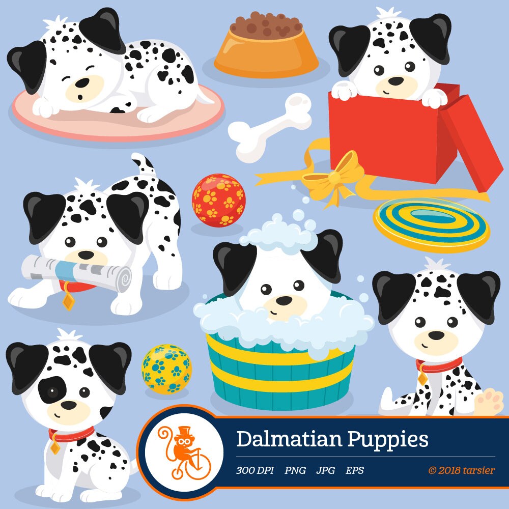 Dalmatian Puppies Clipart Puppy Dog Clipart Dalmatian - Etsy