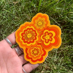 Glossy Groovy Flower Power Sticker