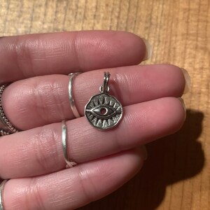 Small Stamped Eye Necklace or Keychain