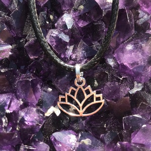 Handmade Small Mini Silver Lotus Flower Charm Necklace