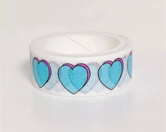 Blue heart washi tape