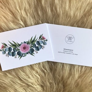 Australian Native Eucalyptus Watercolour Flower Leaf Banner Blank Card