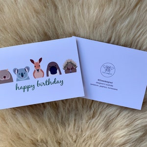 Australian Aussie Animal Kids Children Happy Birthday Card