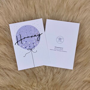 Hooray Blue Happy Birthday Confetti Balloon Card