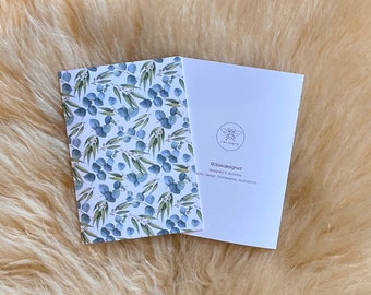 Australian Native Eucalyptus Leaf Flower Artwork Blank Card