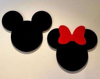 Acoustic Felt Disney Mickey + Minnie Mouse Pin Board Wall Art