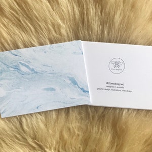 Aspect Marbre Aquarelle Bleu Blanc Texture Simple Carte Vierge