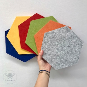 Acoustic Felt Hexagon Pin Board Heat Mat Trivet Coaster Wall Tile Art