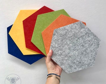 Acoustic Felt Hexagon Pin Board Heat Mat Trivet Coaster Wall Tile Art