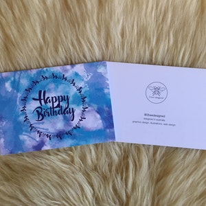 Blue Watercolour Happy Birthday Card
