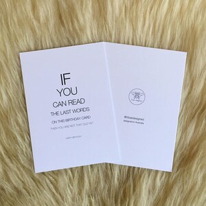 If You Can Read Funny Birthday Card Black White
