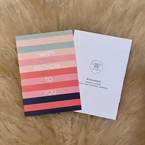 Bold Bright Stripe Happy Birthday Card
