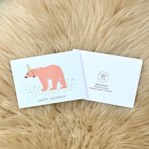 Bear Animal Kids Children Happy Bearday Birthday Card