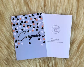 Congrats Confetti Blue Card - Congratulations