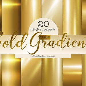 Gold-Farbverläufe, Goldfolie, Hintergründe, digitales Papier, Texturen, Scrapbook-Papier, Gold-Metall, Metallics, Gold-Verlaufshintergründe, DOWNLOAD