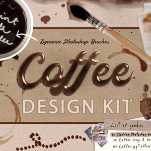 Photoshop realistic watercolor brushes - photoshop brushes clipart -  Coffee Photoshop Bundle -coffee photoshop brush- watercolor brushes
