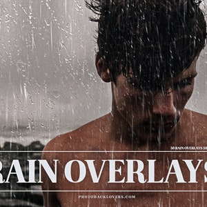 Pouring Rain Photo Overlays- 30 RAIN photo overlays for photoshop cs6 and up, 5000x5000 px -jpg format- high resolution- Commercial use