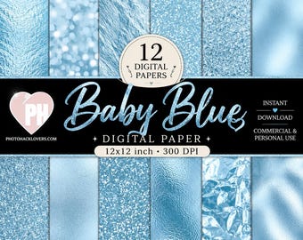 Digitaal papierpakket blauwe glitter - glitter- en folietexturen