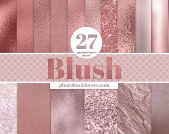 BLUSH Digital Paper- COMMERCIAL USE- 12x12 inch jpgs instant digital download