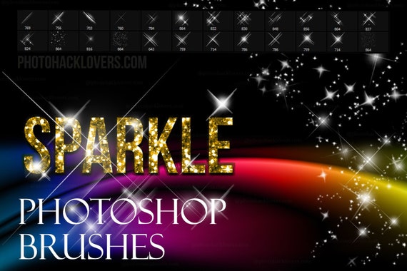 Glitter Stamp Brushes for Photoshop - 24 Sparkle Effects Pack