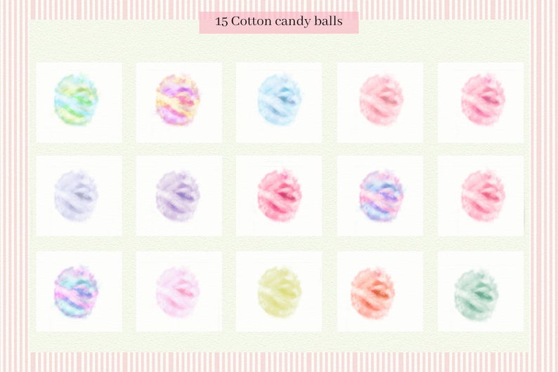 cotton candy fluff-cotton candy cones instant download candy clipart commercial use Cotton Candy Clipart- cotton candy printable