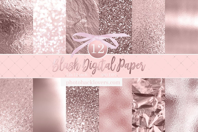 BLUSH DIGITAL PAPER rose Gold Scrapbook Paper - Etsy