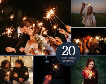 Sparkler Overlays, bokeh lights image overlay, graduation wedding sparkler, Christmas lights overlay, New Year, gold bokeh, DIGITAL DOWNLOAD