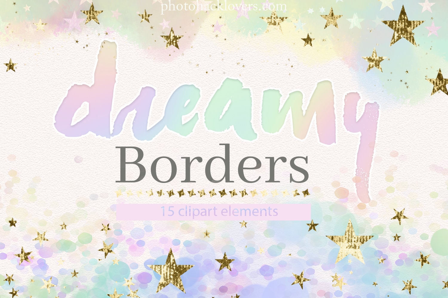 Dreamy Rainbow Clipart Borders Pastel Unicorn Glitter Star Frames PNG  Graphics - Etsy, image size:1500x1000