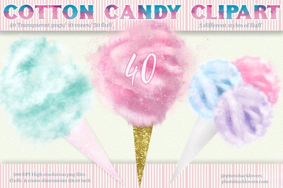cotton candy fluff-cotton candy cones instant download candy clipart commercial use Cotton Candy Clipart- cotton candy printable