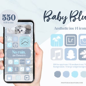 500 iOS 14 App Icons | Baby blue iOS app icons | BABY BLUE Aesthetic | Icons Bundle | iOS 14 App Covers | iPhone