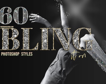 Bling it on - 60 Crystal art and Diamond Photoshop Styles, + Sparkle Photoshop brushes, use with Photoshop cs6 and up  -Tutorials included