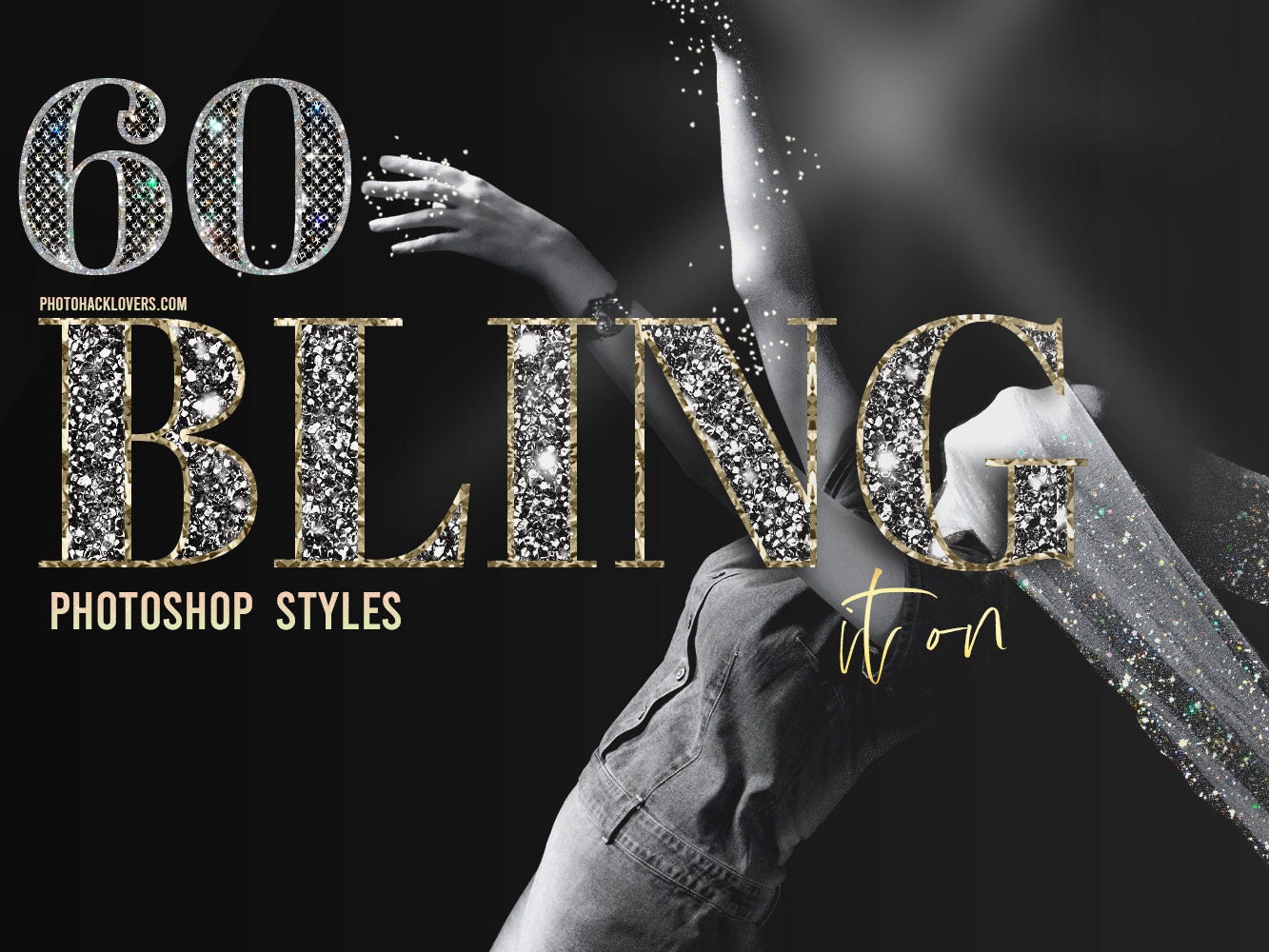 Bling It On: 60 estilos de Photoshop de diamante y cristal + 30 pinceles de brillo (CS6+), con tutoriales