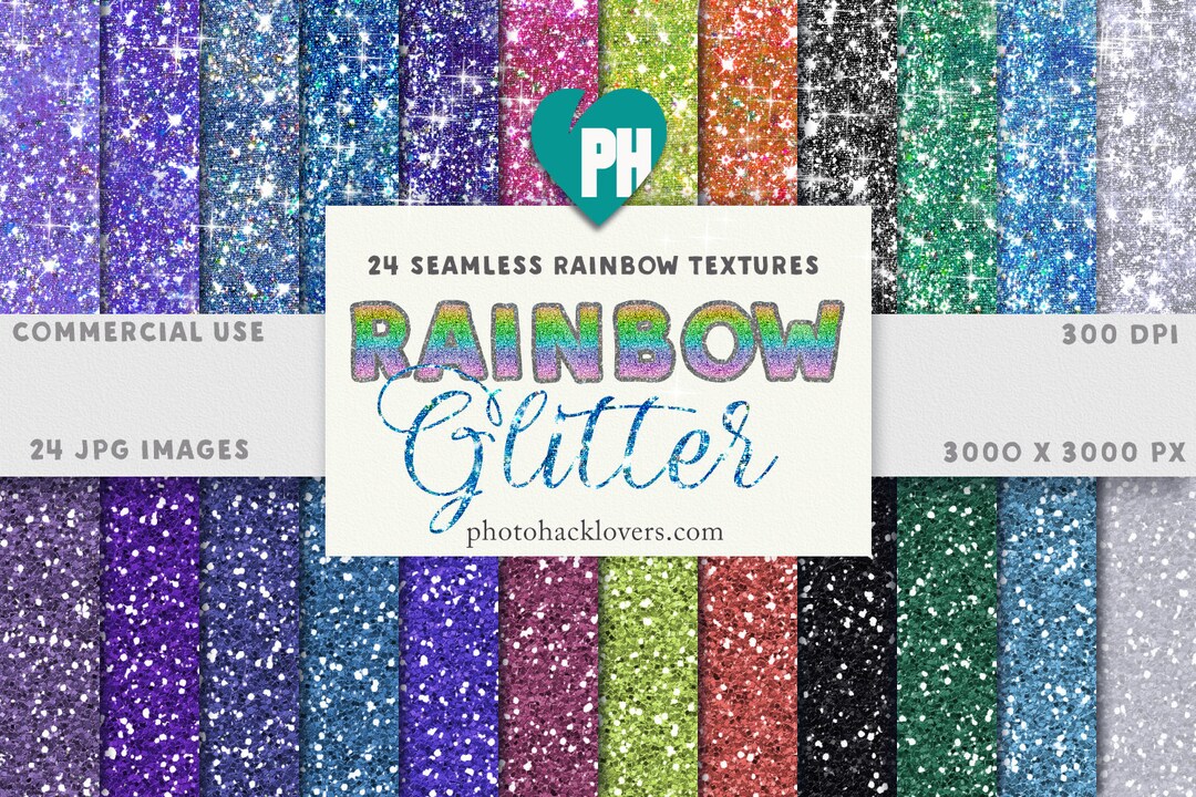 Rainbow Glitter Digital Paper Seamless Texture Pack Craft Paper - Etsy