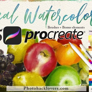 75 Procreate Watercolor Brushes Windsor Newton Palettes Painting Tools & Brushes