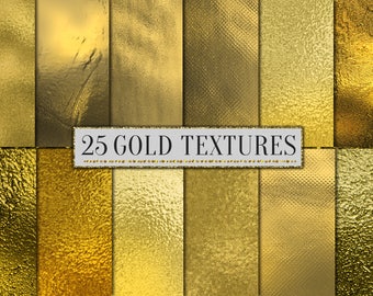 Gold Foil Digital Papers: Metallic Texture Pack (25 JPG Files)
