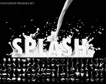 Pędzle Milk Splash do Photoshopa – 80 realistycznych nakładek płynnych i kolorowych