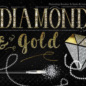 Paquete de pinceles Diamond Photoshop: texturas de diamantes, papel Diamond Digital, kit de diseño de diamantes, Diamond Png, Diamond Digital, logotipo de diamante,
