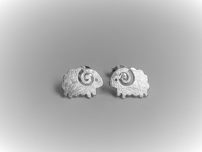 Birthday Gift for Her Silver Sheep Light Earrings Gorgeous Gift Elegant Jewelry Cute Studs