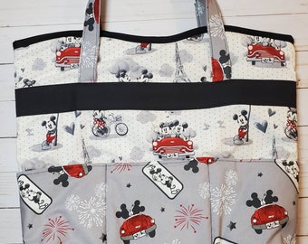 Disney Mickey and Minnie tote bag, diaper bag, book bag, handbag, tote bag, weekend bag, overnight bag, travel bag, carry all, purse, hobo