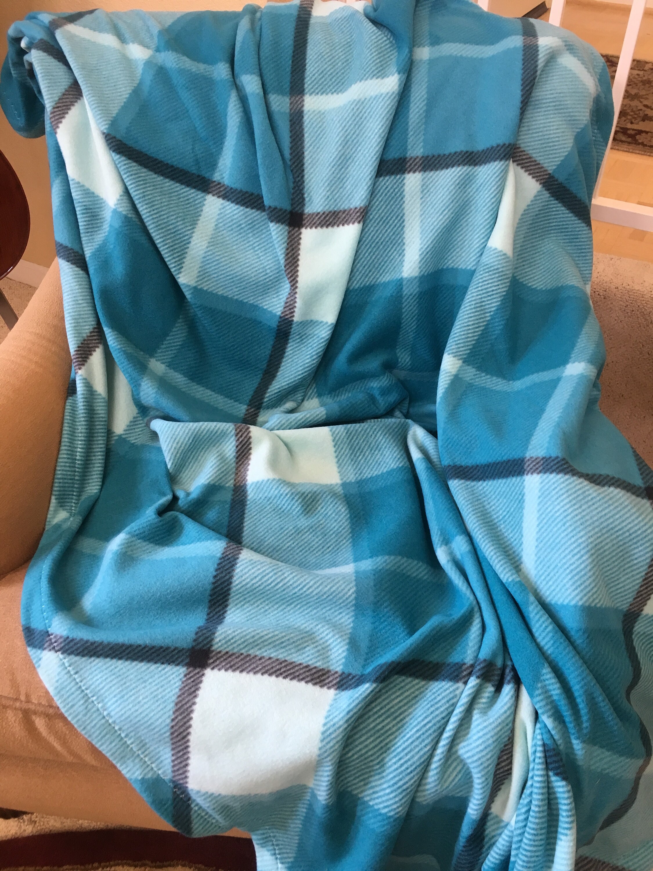 Turquoise Fleece Blanket Adult Plaid Blanket Adult Swaddle Etsy